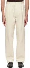 Hugo Boss Off-white Relaxed-fit Cropped Trousers In White