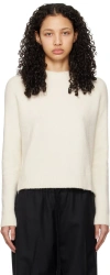 Hugo Boss Off-white Rib Sweater In 118 Open White