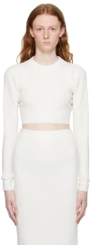 Hugo Boss Cropped Sweater With Wool And Alpaca In 110 Open White
