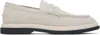 Hugo Boss Off-white Suede Loafers In 121-open White