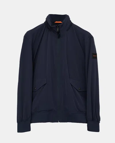 Hugo Boss Ohice Mens Water-repellent Bomber Jacket With Packable Hood In Black