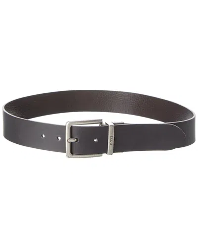 Hugo Boss Omar Leather Belt In Black
