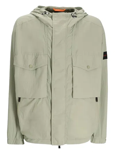 Hugo Boss Jacket Man Green Light In Gray