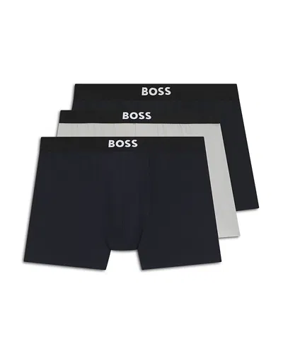 Hugo Boss Boss Assorted 3-pack Power Stretch Cotton Boxer Briefs In Black