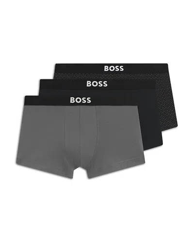 Hugo Boss One Boxer Trunks, Pack Of 3 In Gray