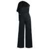 Hugo Boss One-shoulder Jumpsuit With Tie Neckline In Blue