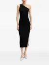 Hugo Boss One-shoulder Ribbed-knit Midi Dress