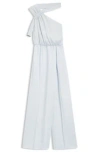 Hugo Boss One-shoulder Jumpsuit With Wrap-effect Front In Blue