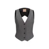 Hugo Boss Open-back Slim-fit Waistcoat In Virgin Wool In Multi