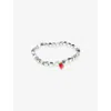 Hugo Boss Open Green Cube Stainless-steel Bracelet In Gold
