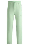 Hugo Boss Open-hem Tracksuit Bottoms With 3d-molded Logo In Light Green