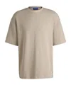 Hugo Boss Mens Open White Brand-patch Crewneck Cotton-jersey T-shirt In Nude
