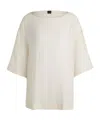 Hugo Boss Relaxed-fit Blouse With Contrast Stitching In White