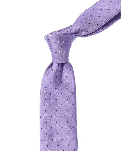 Hugo Boss Open Purple Dots Silk Tie