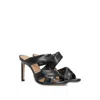Hugo Boss Open-toe Mules In Nappa Leather With Padded Straps In Black