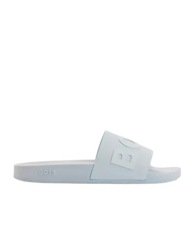 Hugo Boss Open-toed Slippers In Gray