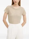 Hugo Boss Openwork Crew-neck T-shirt In Neutral