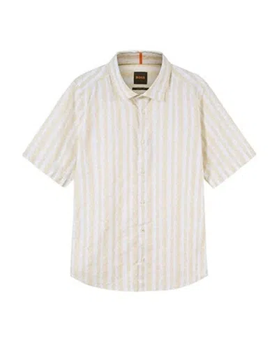 Hugo Boss Orange Series Short-sleeved Shirts In White