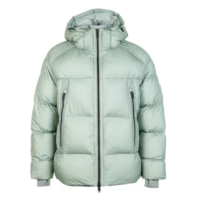 Hugo Boss Orbok Puffer Jacket Open Green In Animal Print
