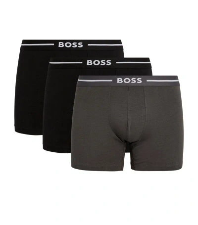 Hugo Boss Boss Organic Cotton Bold Trunks (pack Of 3) In Multi