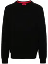 Hugo Boss Leno-p Slim Fit Wool Crewneck Sweater In Dark Blue