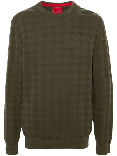 Hugo Boss Organic Cotton Jumper In Green