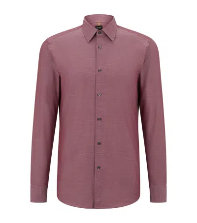 Hugo Boss Organic Cotton Shirt In Red