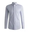 Hugo Boss Regular-fit Shirt In Structured Performance-stretch Fabric In Blue
