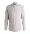 Hugo Boss Regular-fit Long-sleeved Shirt In Cotton Dobby In Beige