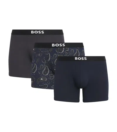 Hugo Boss Organic Cotton Stretch Boxer Briefs In Multi
