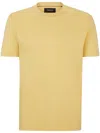 Hugo Boss Mercerised-cotton T-shirt In A Regular Fit In Yellow