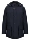 Hugo Boss Relaxed-fit Parka In Water-repellent Ottoman Fabric In Blue