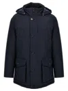 Hugo Boss Relaxed-fit Parka In Water-repellent Ottoman Fabric In Blue