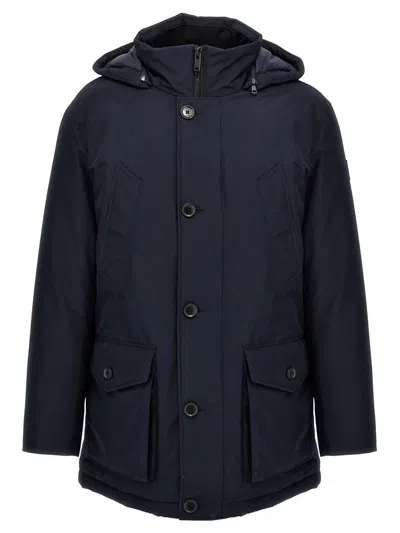Hugo Boss Relaxed-fit Parka In Water-repellent Ottoman Fabric In Blue