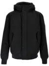 Hugo Boss Water-repellent Parka Jacket With Polar-fleece Collar Lining In Schwarz