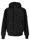 Hugo Boss Water-repellent Parka Jacket With Polar-fleece Collar Lining In Black