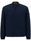 Hugo Boss Logo-patch Bomber Jacket In Blue