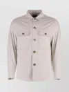 Hugo Boss Overshirt With Chest And Front Flap Pockets In Neutrals