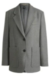 Hugo Boss Boss Jovanna Wool Blend Jacket In Silver
