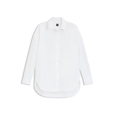 Hugo Boss Oversize-fit Blouse In Cotton Poplin