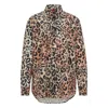 Hugo Boss Oversize-fit Blouse In Leopard-print Twill In Multi