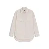 Hugo Boss Oversize-fit Blouse In Striped Cotton In Brown