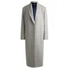 Hugo Boss Oversize-fit Coat In Wool With Cashmere In Silver