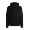 Hugo Boss Oversize-fit Hoodie In Cotton Terry With Tonal Logo In Black