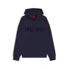 Hugo Boss Oversize-fit Hoodie In Cotton Terry With Tonal Logo In Blue