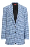 Hugo Boss Oversize-fit Jacket In A Houndstooth Cotton Blend In Patterned