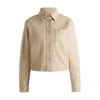 Hugo Boss Oversize-fit Jacket In Stretch-cotton Twill In Beige