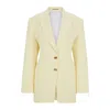 Hugo Boss Oversize-fit Jacket With Adjustable Open Back In Yellow