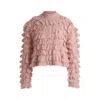 Hugo Boss Oversize-fit Mock-neck Sweater With Frilled Structure In Pink
