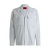Hugo Boss Oversize-fit Overshirt In A Striped Oxford Cotton Blend In Blue
